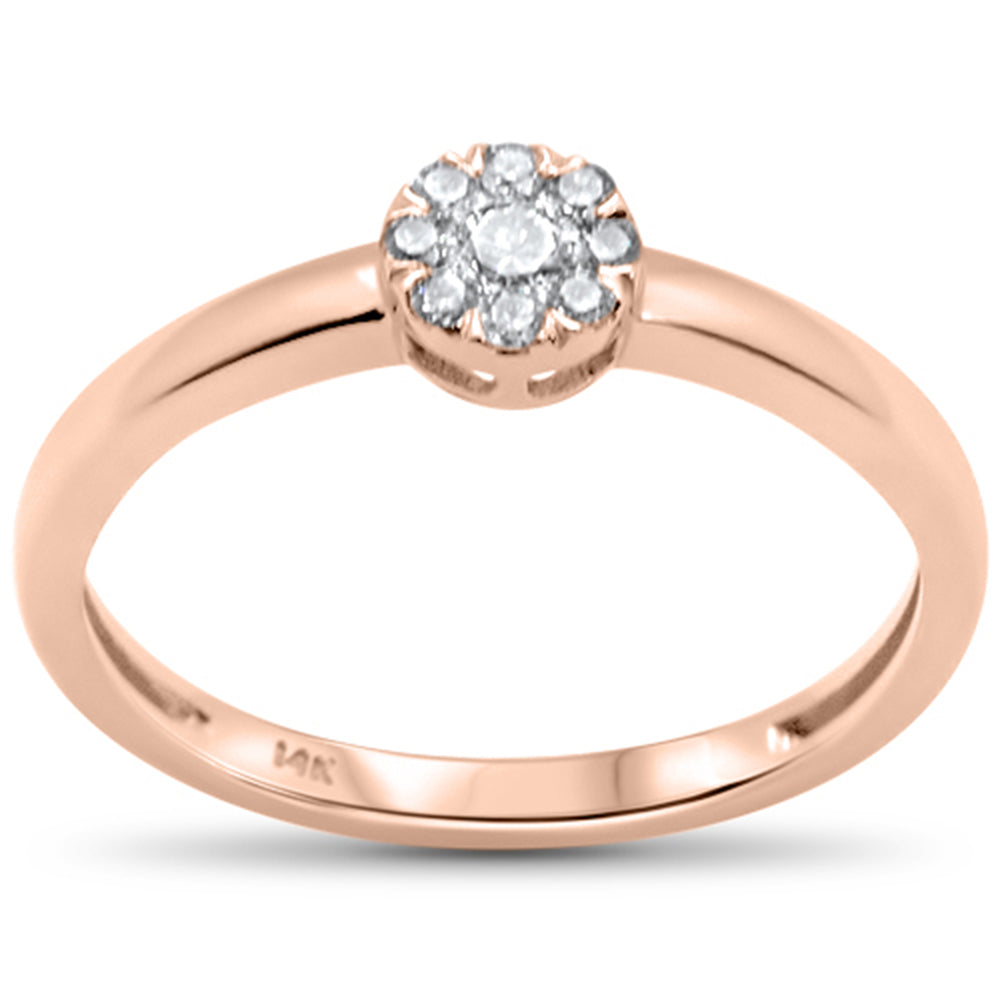 Muse Jewelry .09ct G SI 14K Rose Gold Round Diamond Solitaire Ring Size 6.5