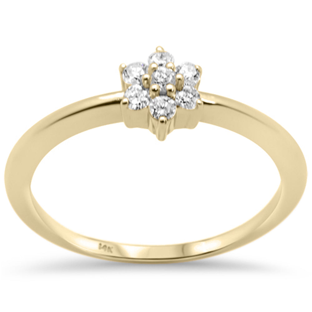 Muse Jewelry .15ct G SI 14K Yellow Gold Diamond Flower Ring Size 6.5