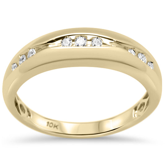 Muse Jewelry .20ct G SI 10K Yellow Gold Men's Diamond Band Ring Size 10