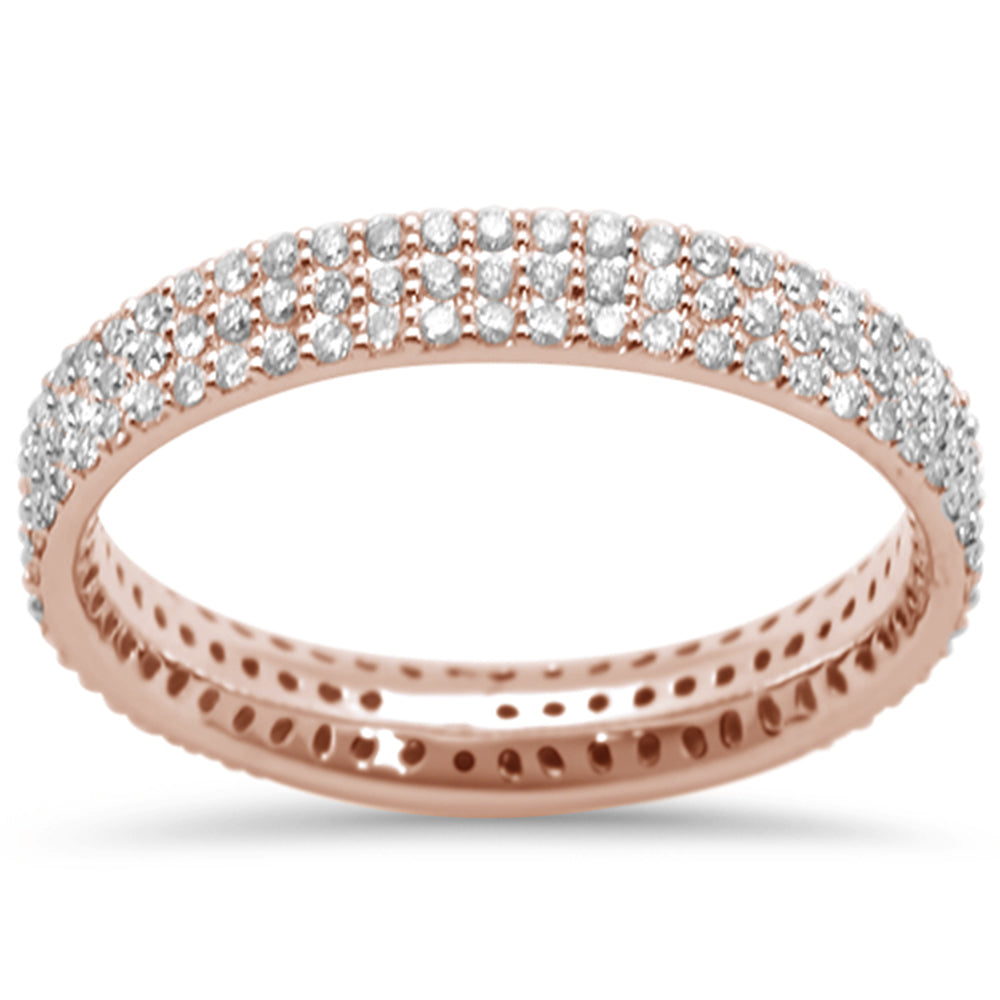 Muse Jewelry .70CT G SI 14K Rose Gold Diamond Eternity Wedding Band Size 6.5