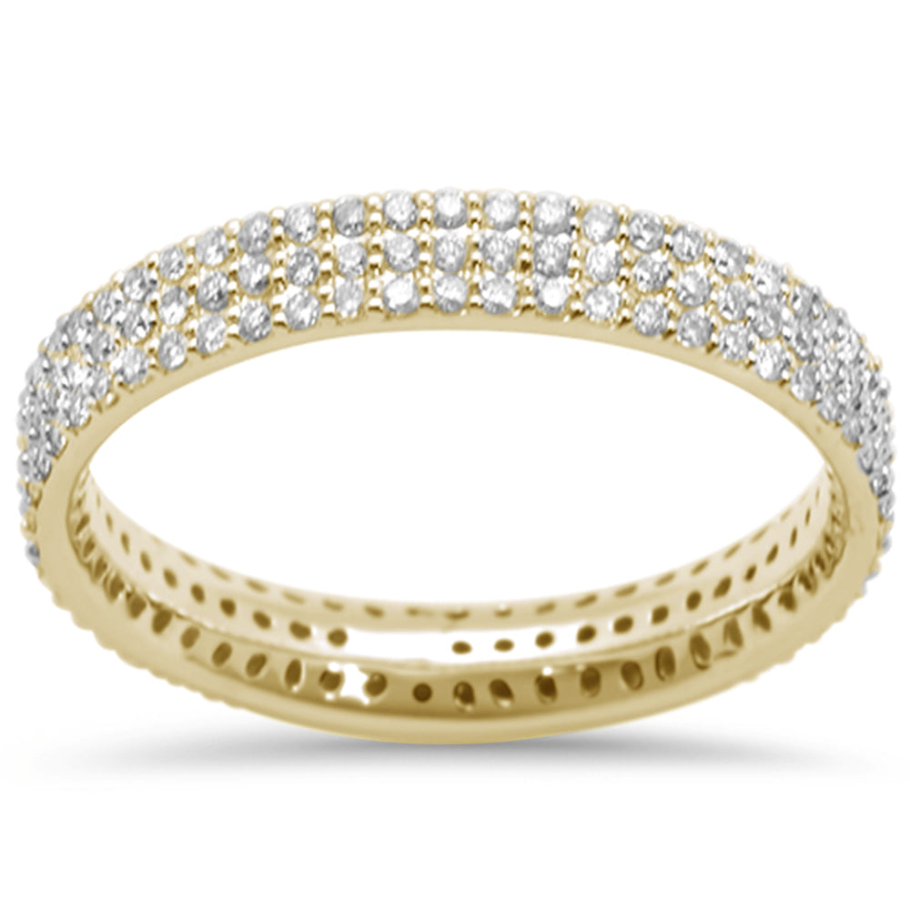 Muse Jewelry .69CT G SI 14K Yellow Gold Diamond Eternity Wedding Band Size 6.5