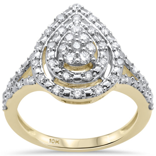 Muse Jewelry .49CT G SI 10K Yellow Gold Diamond Marquise Engagement Ring Size 6.5