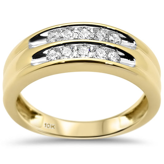 Muse Jewelry .47CT G SI 10K Yellow Gold Diamond Men's Band Ring Size 10