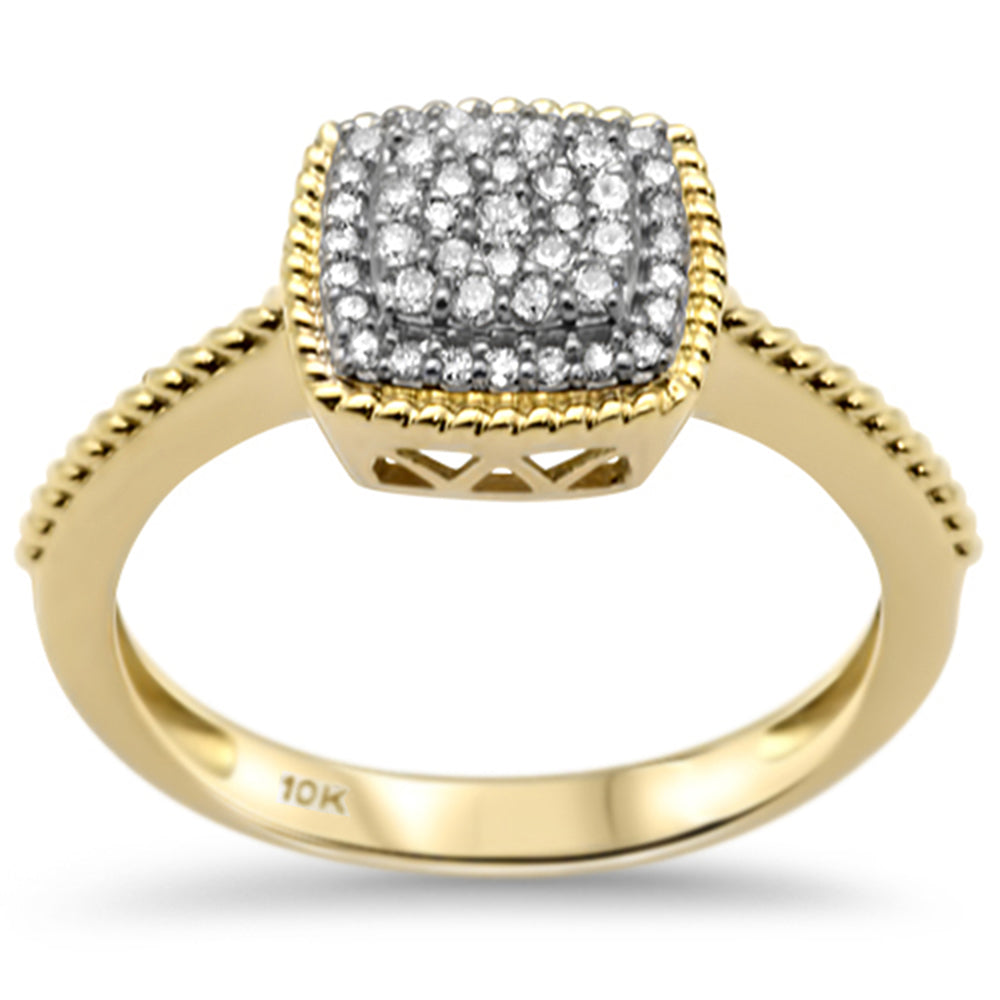 Muse Jewelry .23CT G SI 10K Yellow Gold Diamond Square Engagement Ring Size 6.5