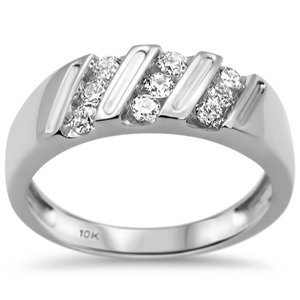 Muse Jewelry .52CT G SI 10K White Gold Diamond Men's Band Ring Size 10