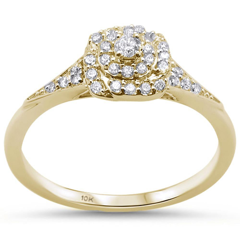 Muse Jewelry .27CT G SI 10KT Yellow Gold Diamond Square Stye Engagement Ring Size 6.5