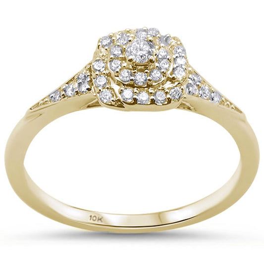 Muse Jewelry .27CT G SI 10KT Yellow Gold Diamond Square Stye Engagement Ring Size 6.5