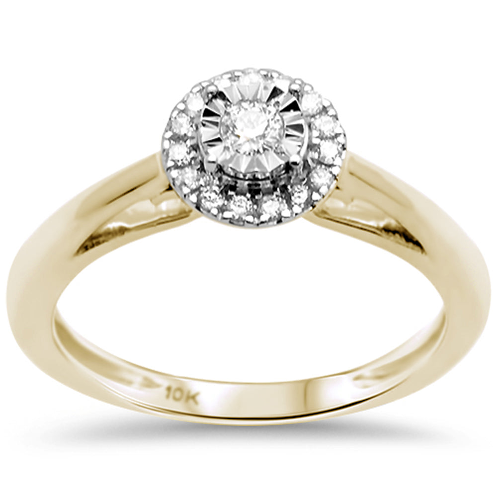 Muse Jewelry .19ct F SI 10K Yellow Gold Diamond Engagement Ring Size 6.5