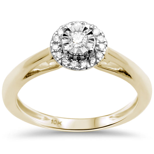 Muse Jewelry .19ct F SI 10K Yellow Gold Diamond Engagement Ring Size 6.5