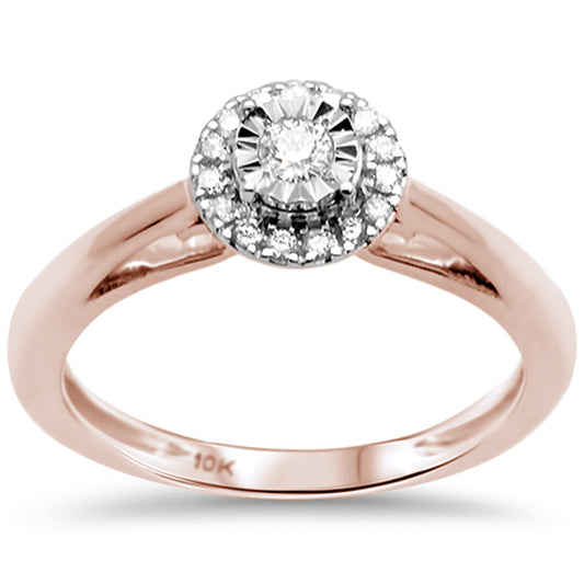 Muse Jewelry .21ct F SI 10K Rose Gold Diamond Engagement Ring Size 6.5