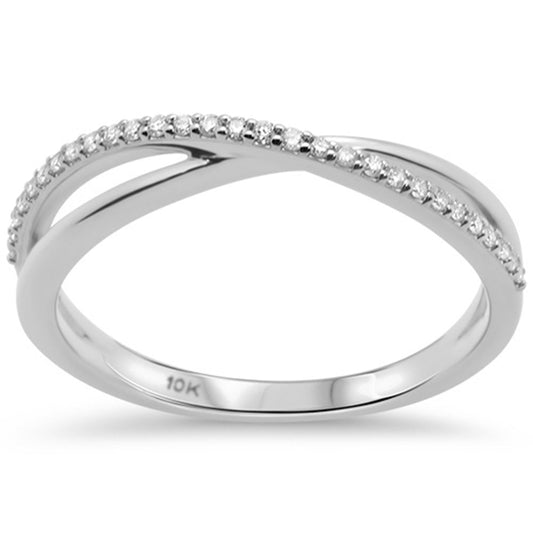 Muse Jewelry .10ct G SI 10K White Gold Diamond Band Ring Size 6.5