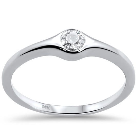 Muse Jewelry .18ct G SI 14K White Gold Diamond Solitaire Ring Size 6.5