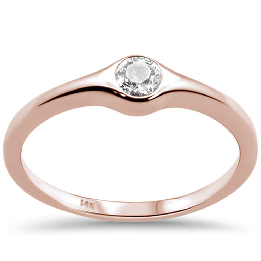 Muse Jewelry .14ct G SI 14k Rose GoldDiamond Solitaire Ring Size 6.5