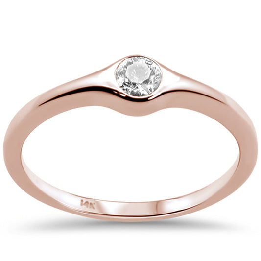 Muse Jewelry .14ct G SI 14k Rose GoldDiamond Solitaire Ring Size 6.5