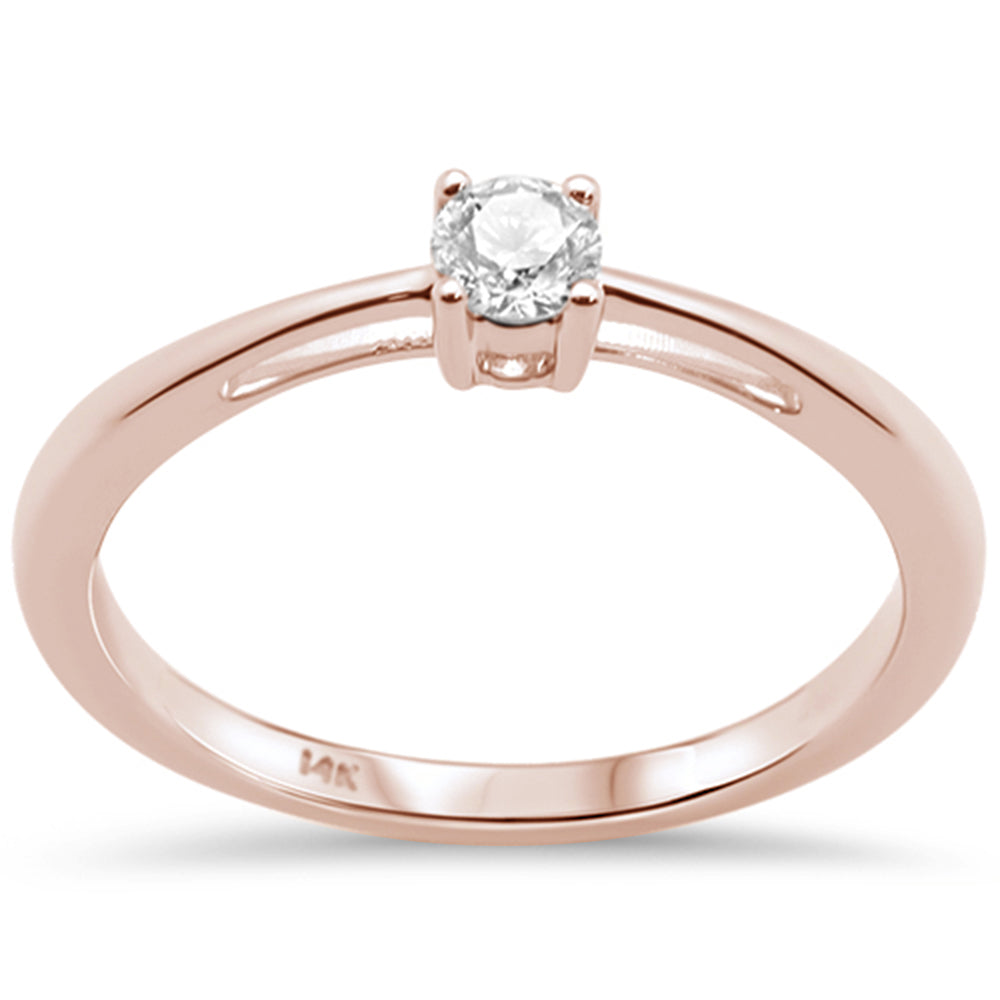 Muse Jewelry .26ct G SI 14k Rose Gold Diamond Solitaire Ring Size 6.5