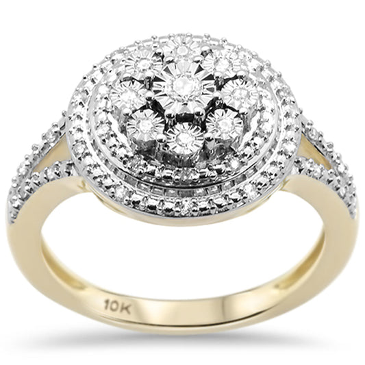 Muse Jewelry .18ct G SI 10K Yellow Gold Diamond Engagement Ring Size 6.5