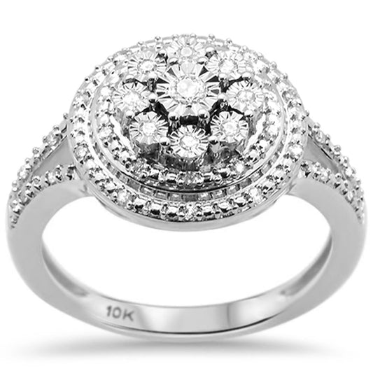 Muse Jewelry .18ct G SI 10K White Gold Diamond Engagement Ring Size 6.5