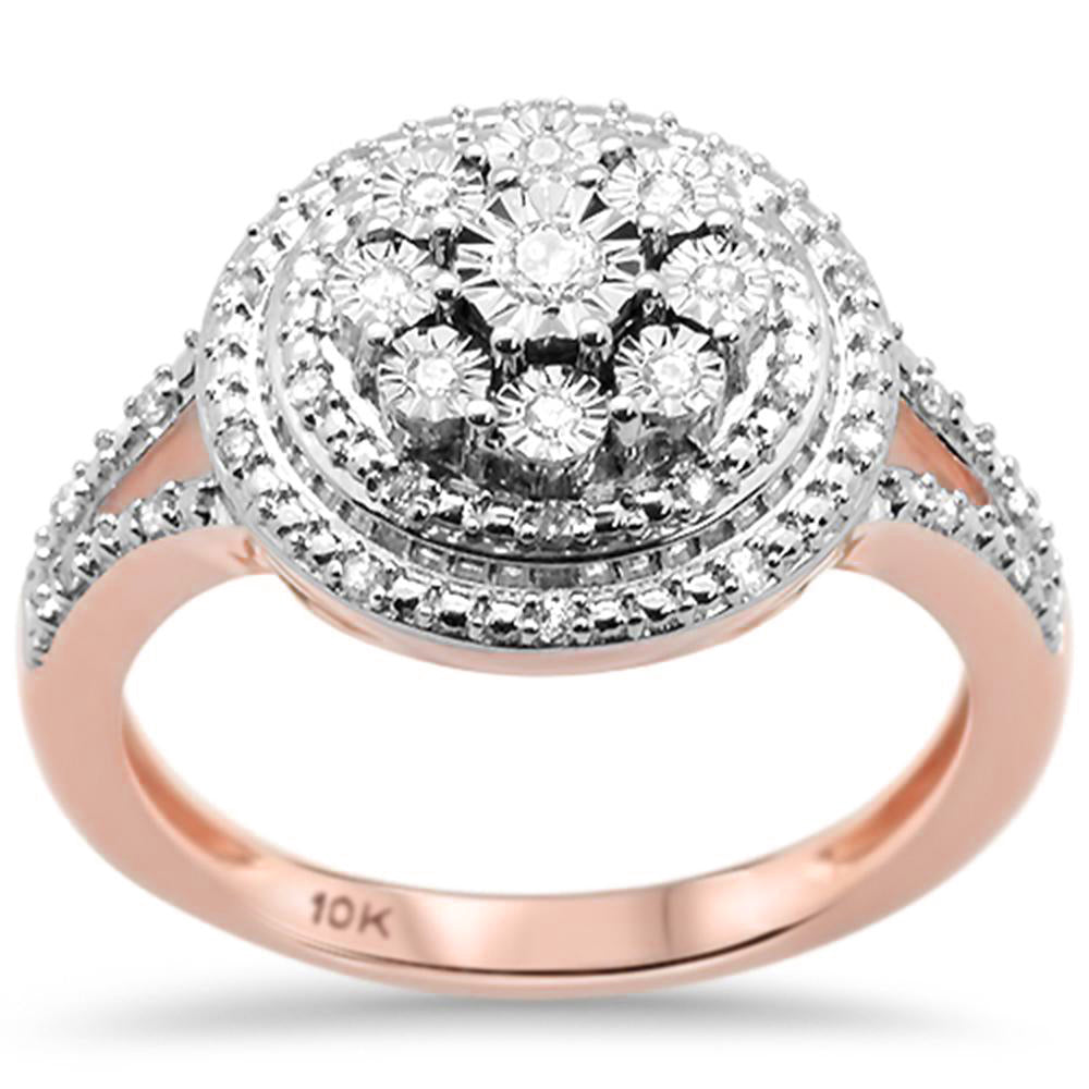 Muse Jewelry .18ct G SI 10K Rose Gold Diamond Engagement Ring Size 6.5