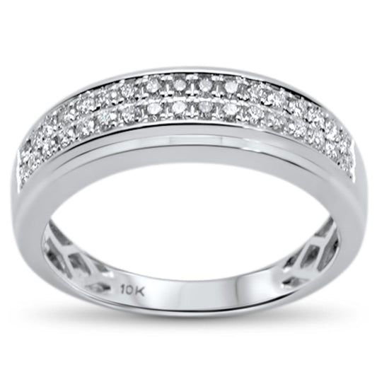 Muse Jewelry .50CT G SI 10K White Gold Diamond Men's Diamond Band Ring Size 10