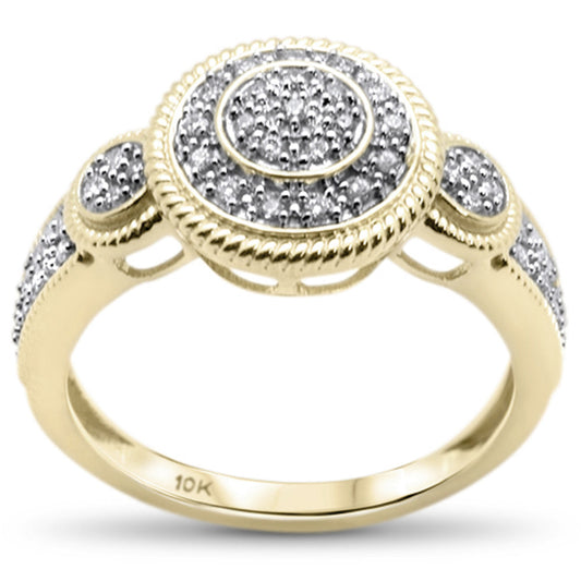 Muse Jewelry .19CT G SI 10K Yellow Gold Diamond Ladies Three Stone Engagement Ring Size 6.5