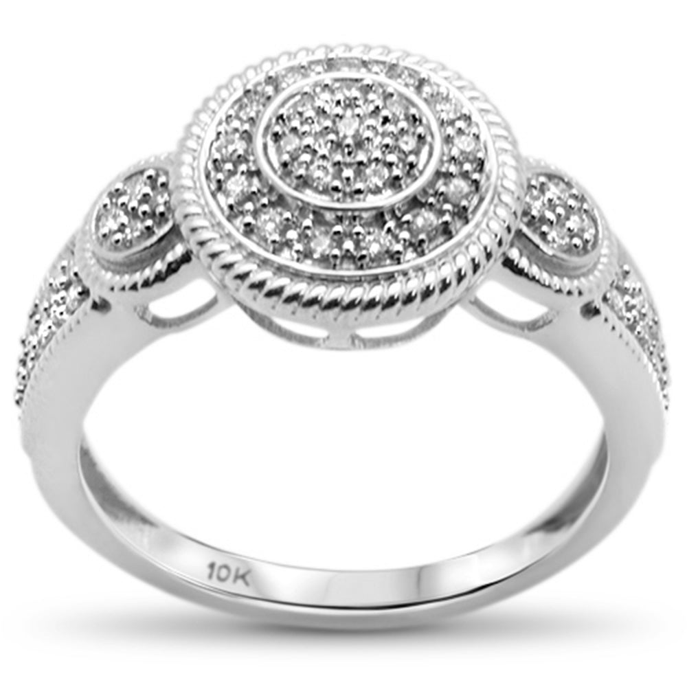 Muse Jewelry .19CT G SI 10KT White Gold Diamond Ladies Three Stone Engagement Ring Size 6.5