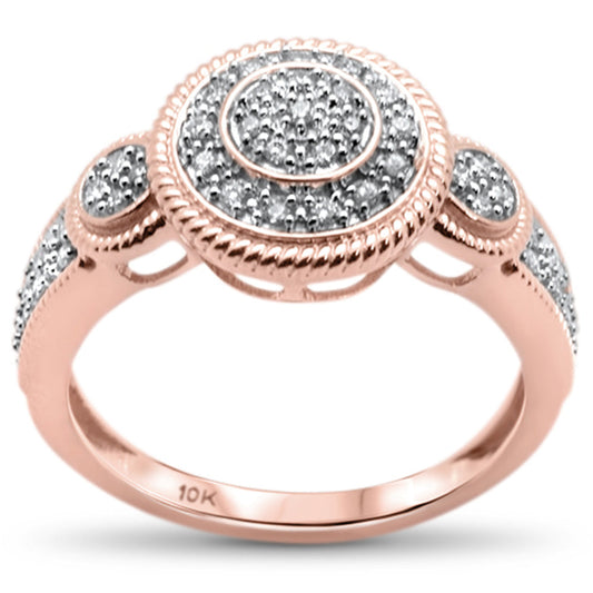 Muse Jewelry .20CT G SI 10KT Rose Gold Diamond Ladies Three Stone Engagement Ring Size 6.5