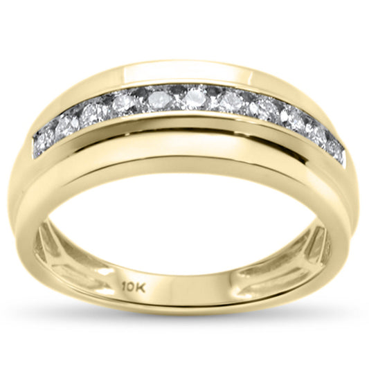 Muse Jewelry .52CT G SI 10K Yellow Gold Diamond Men's Diamond Band Ring Size 10