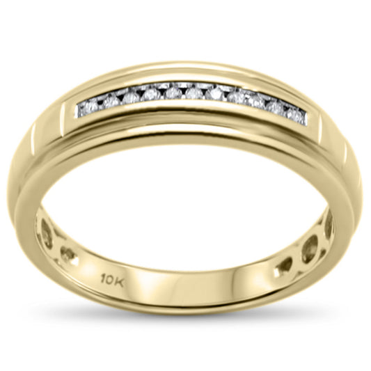 Muse Jewelry .09CT G SI 10K Yellow Gold Diamond Men's Diamond Band Ring Size 10