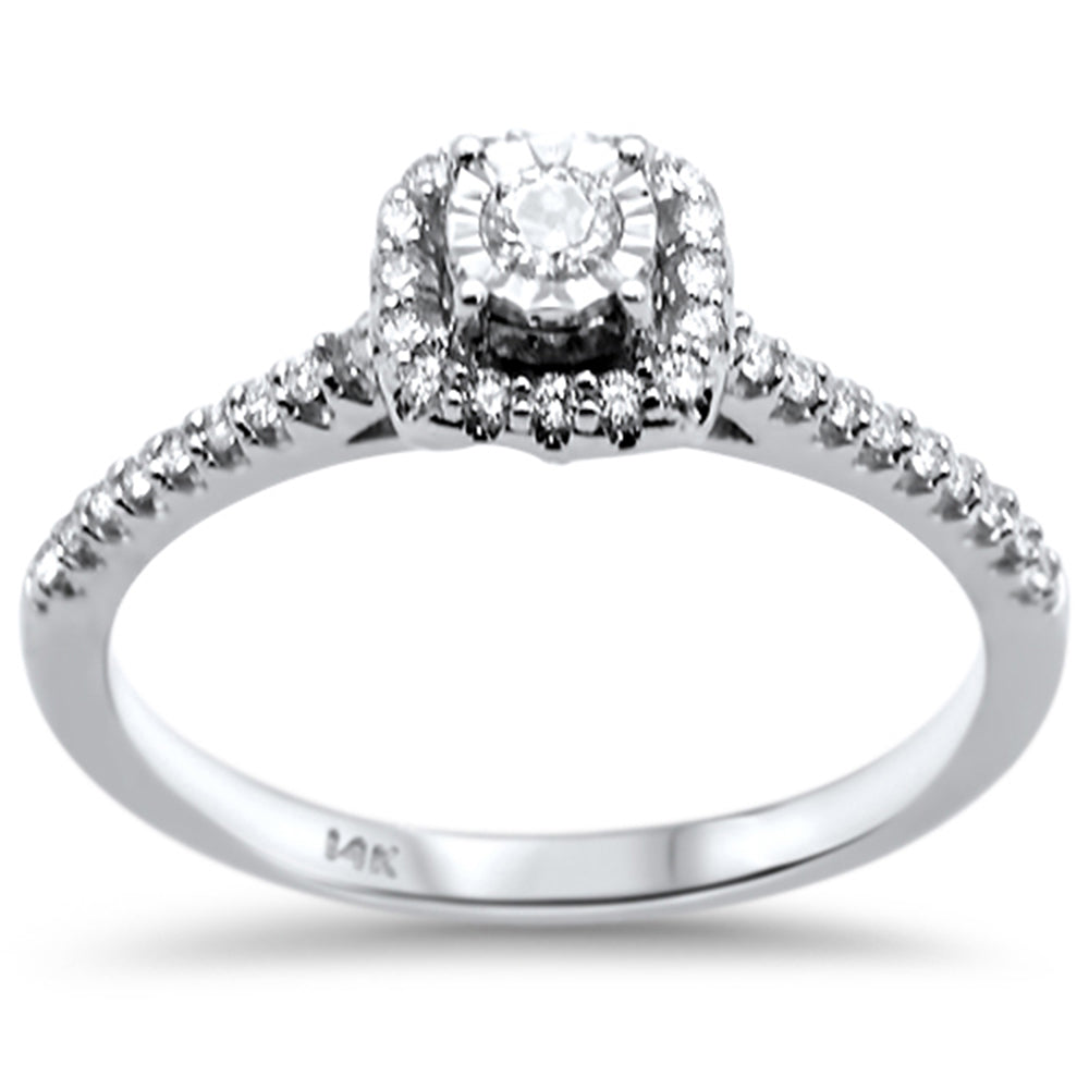 Muse Jewelry .26ct G SI 14K White Gold Diamond Miracle Illusion Engagement Ring Size 6.5