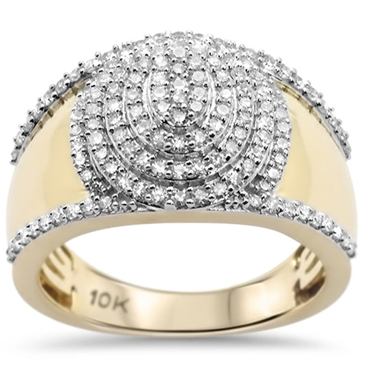 Muse Jewelry .96CT G SI 10KT Yellow Gold Diamond Men's Ring Size 10