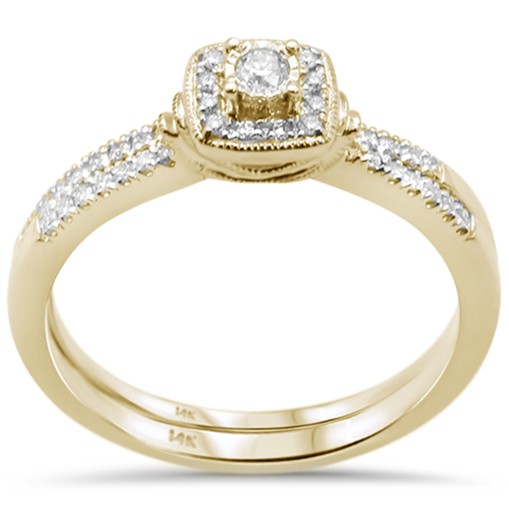 Muse Jewelry .26ct G SI 14K Yellow Gold Diamond Wedding Ring Bridal Set