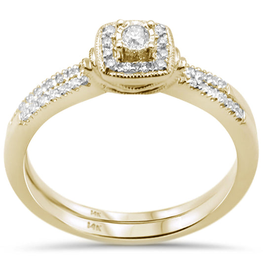 Muse Jewelry .26ct G SI 14K Yellow Gold Diamond Wedding Ring Bridal Set