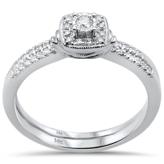 Muse Jewelry .23ct G SI 14K White Gold Diamond Wedding Bridal Ring Set