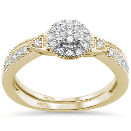 Muse Jewelry .23ct F SI 14K Yellow Gold Diamond Bridal Ring Set