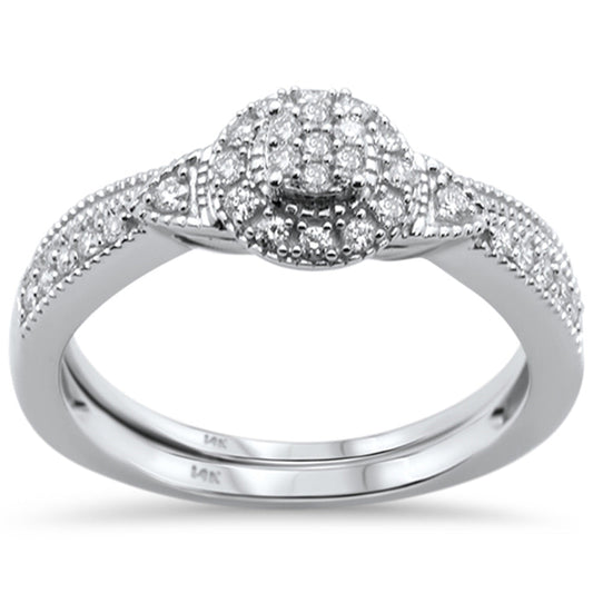 Muse Jewelry .23ct F SI 14K White Gold Diamond Bridal Ring Set