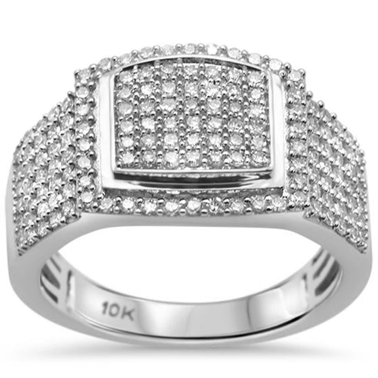 Muse Jewelry 1.04ct G SI 10K White Gold Diamond Men's Ring Size 10