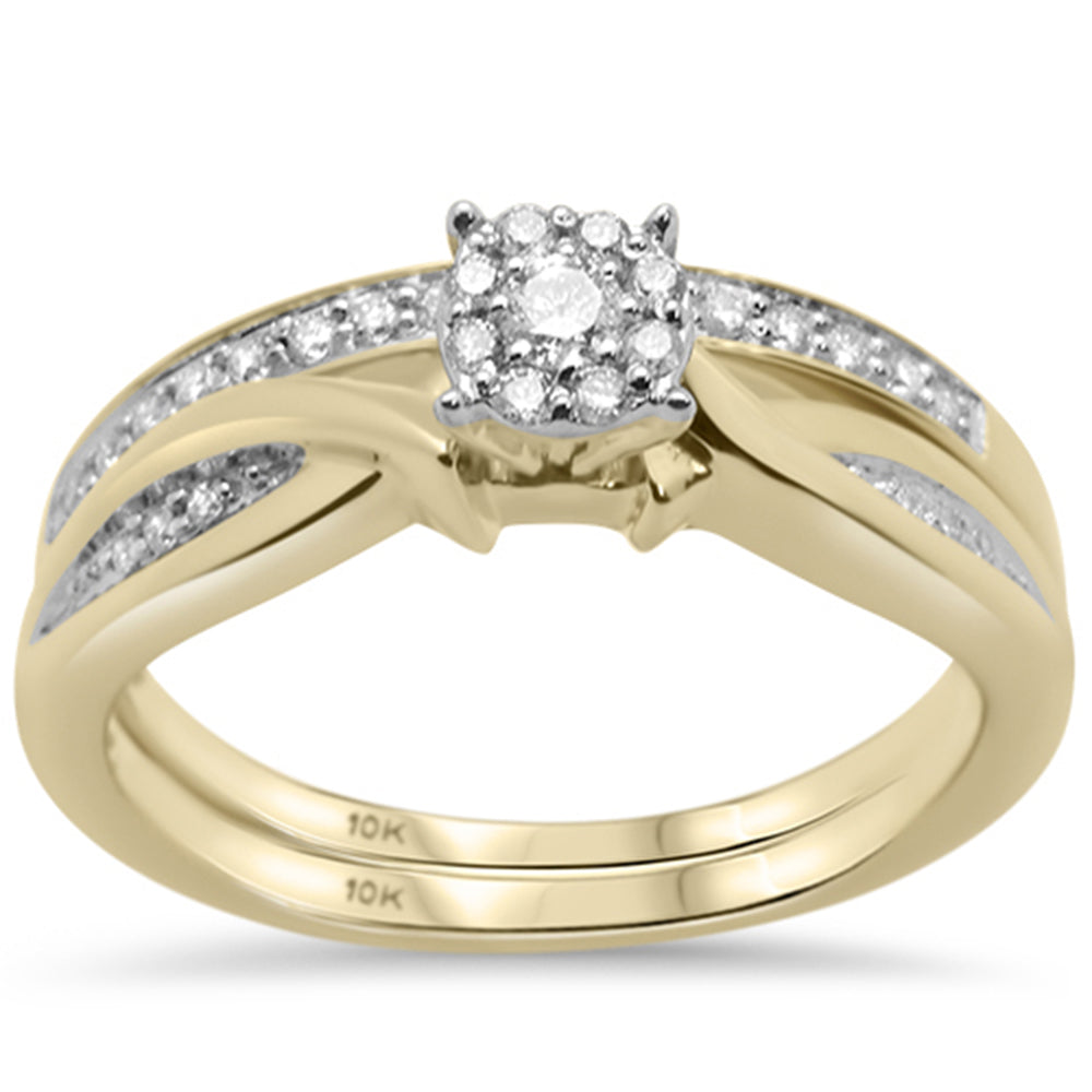 Muse Jewelry .26ct F SI 10K Yellow Gold Diamond Bridal Ring Set