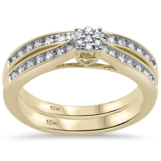 Muse Jewelry .25ct F SI 10K Yellow Gold Diamond Bridal Ring Set