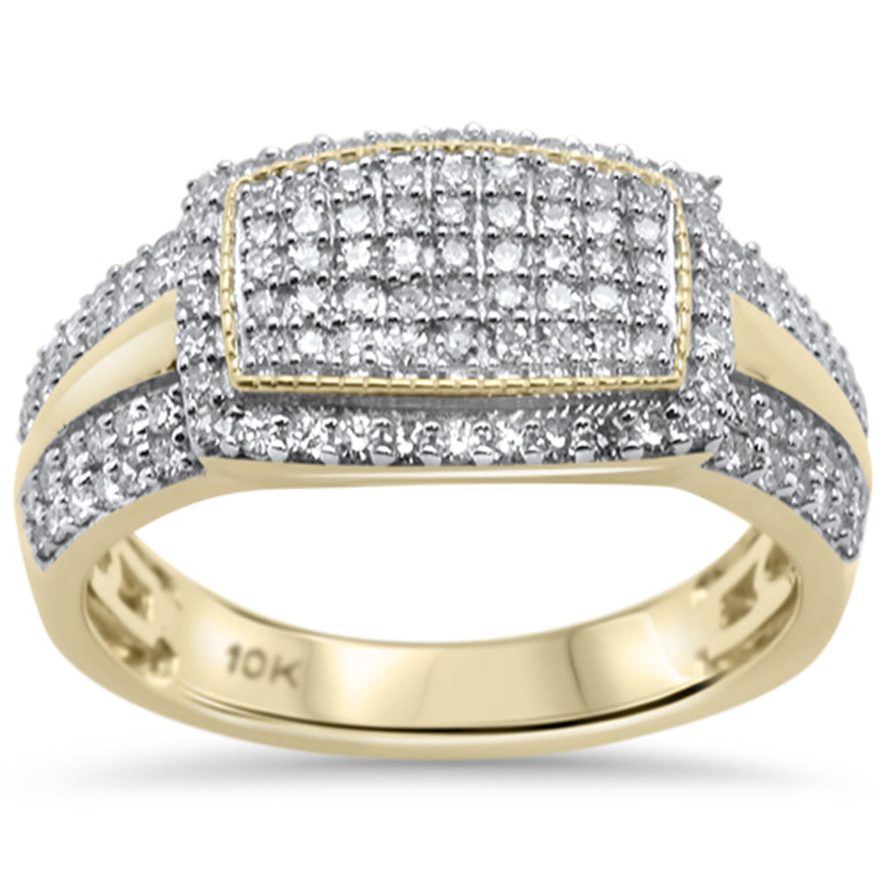 Muse Jewelry .88ct F SI 10K Yellow Gold Diamond Men's Ring Size 10