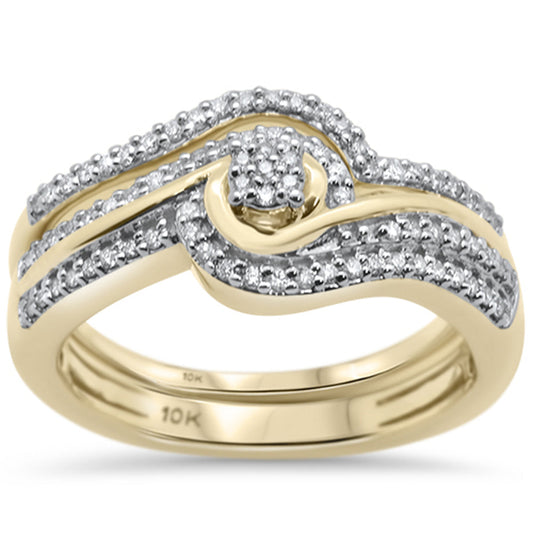 Muse Jewelry .23ct F SI 10K Yellow Gold Diamond Bridal Ring Set