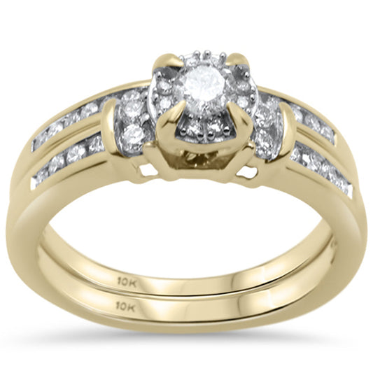 Muse Jewelry .50ct F SI 10K Yellow Gold Diamond Bridal Ring Set