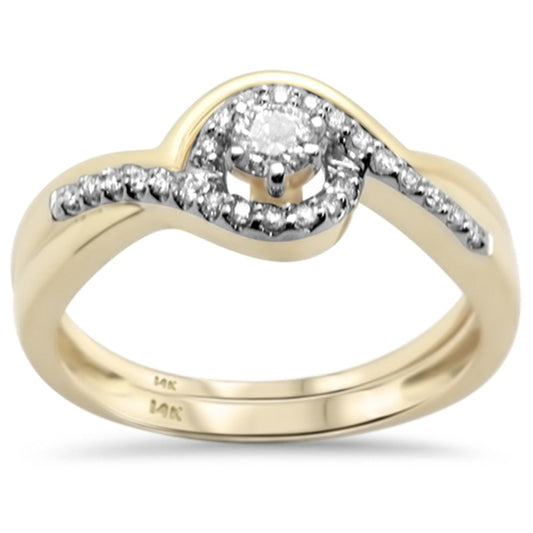 Muse Jewelry .26CT G SI 14K Yellow Gold Diamond Engagement Ring Bridal Set Size 6.5