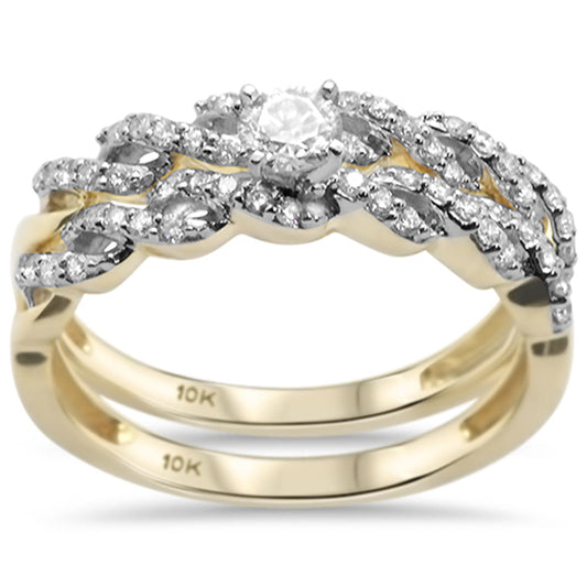 Muse Jewelry .51CT G SI 10KT Yellow Gold Diamond Engagement Ring Bridal Set Size 6.5