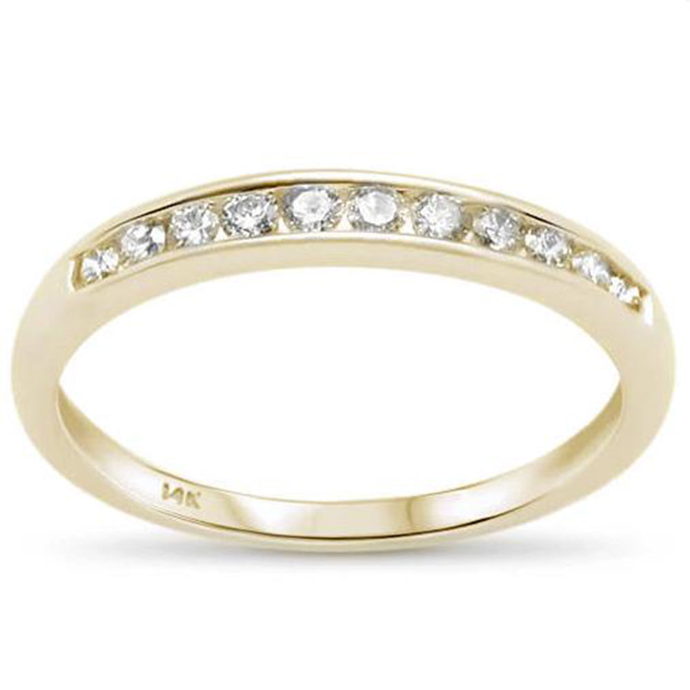 Muse Jewelry .24ct 14k Yellow Gold Round Diamond Channel Set Wedding Band Ring