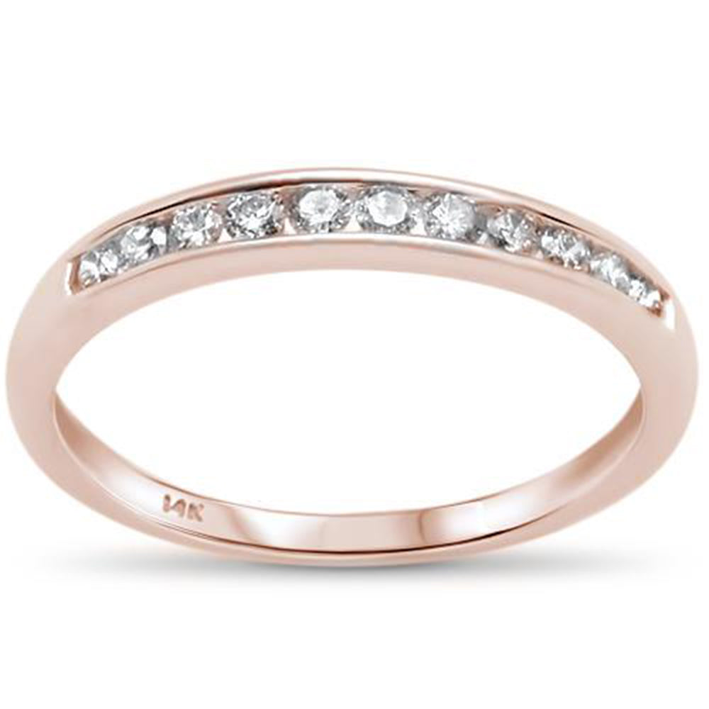 Muse Jewelry .26ct 14k Rose Gold Round Diamond Channel Set Wedding Band Ring
