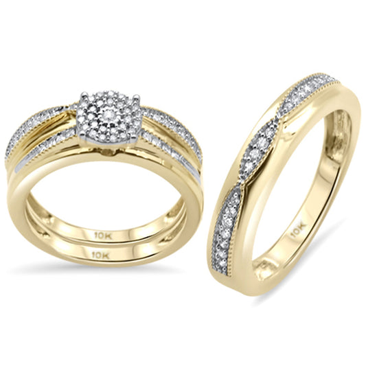 Muse Jewelry .43ct G SI 10K Yellow Gold Diamond 3pcs Wedding Trio Set