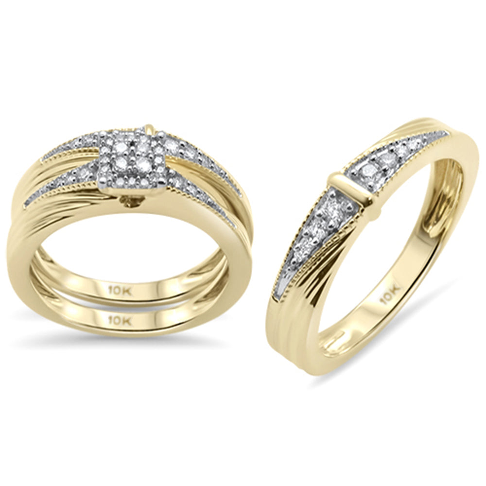 Muse Jewelry .40ct G SI 10K Yellow Gold Diamond 3pcs Wedding Trio Set