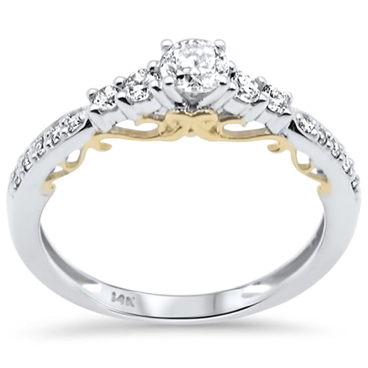 Muse Jewelry .53ct F SI 14K White Gold Diamond Engagement Ring Size 6.5