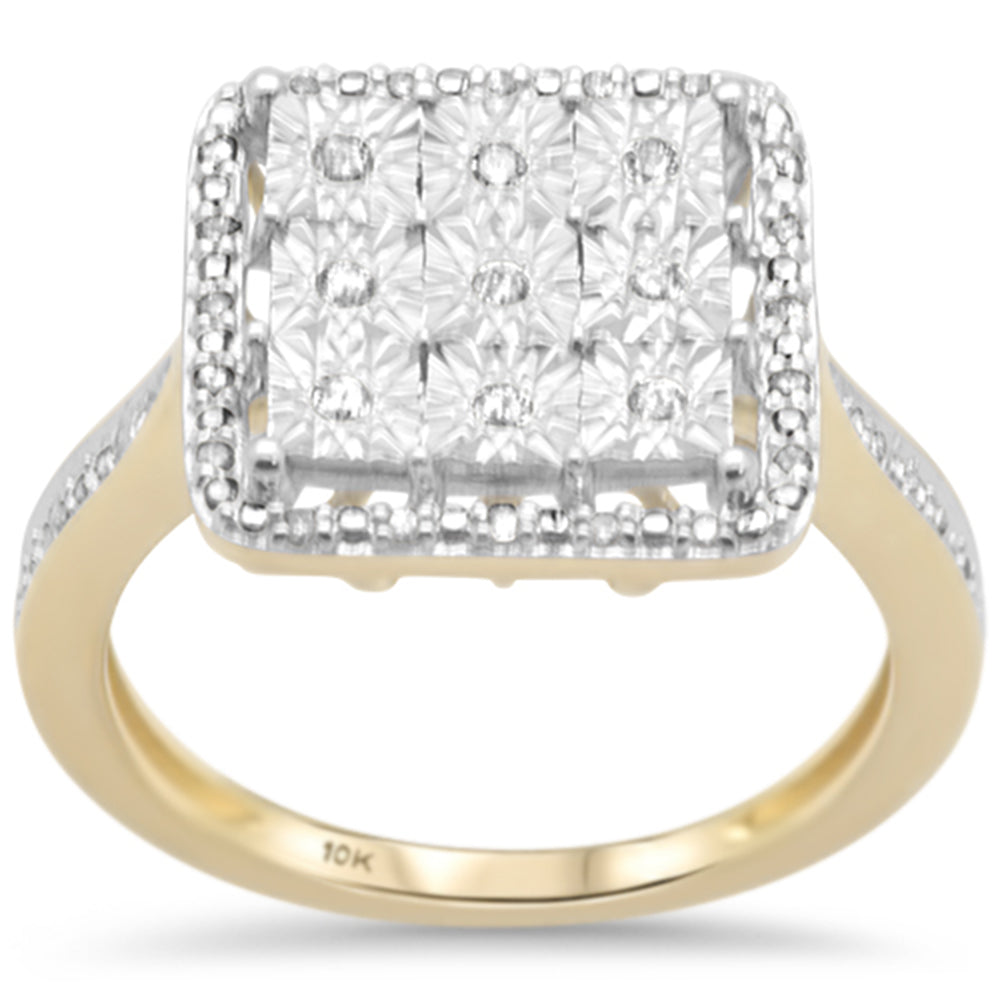 Muse Jewelry .15ct F SI 10K Yellow Gold Diamond Engagement Ring Size 6.5