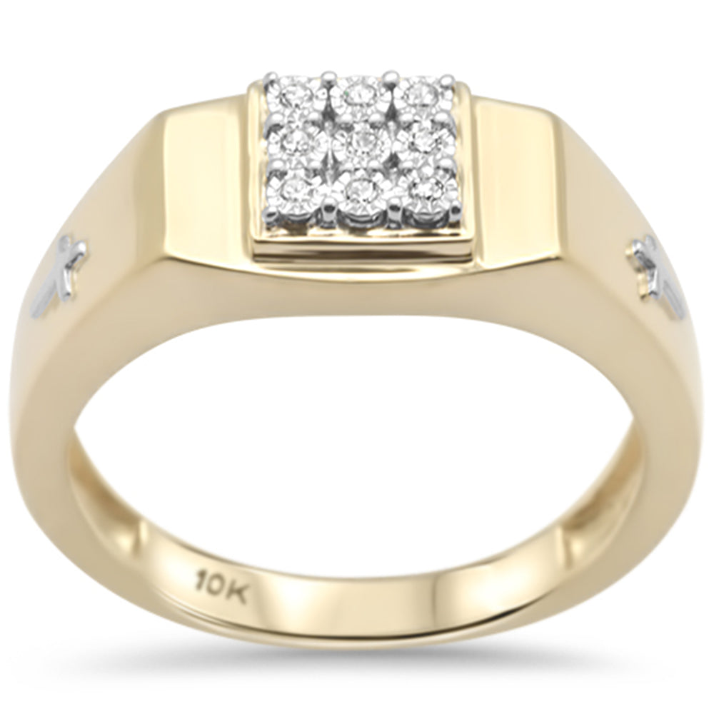 Muse Jewelry .06ct F SI 10K Yellow Gold Diamond Men's Miracle Illusion Band Ring Size 10